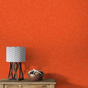 Baumwollputz B21 in Orange – lebendige Flüßigtapete für moderne Wandgestaltung mit warmem Farbton