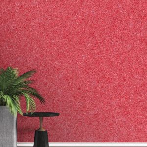 Baumwollputz B23 in Rot Gemustert – dekorative Flüßigtapete für moderne Wandgestaltung mit lebendigem Design