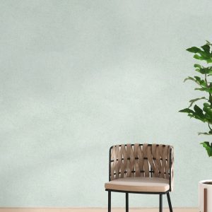 Baumwollputz B44 in Schlafzimmer Grün – beruhigende Flüßigtapete für moderne Wandgestaltung mit natürlicher Frische