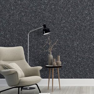 Baumwollputz B47 in Schwarze – moderne Flüßigtapete für elegante Wandgestaltung mit starkem Charakter