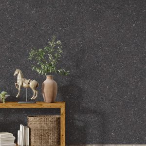 Baumwollputz B48 in Schwarz Gold – luxuriöse Flüßigtapete für moderne Wandgestaltung mit edlem Kontrast