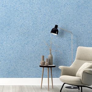 Baumwollputz B52 in Blau Muster – kreative Flüßigtapete für moderne Wandgestaltung mit lebendiger Struktur