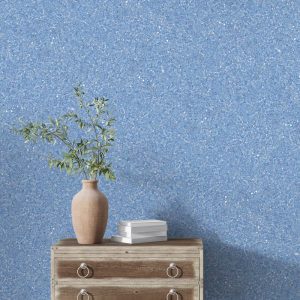 Baumwollputz B55 in Hellblau Glitzer – stilvolle Flüßigtapete für moderne Wandgestaltung mit funkelndem Effekt
