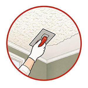 Baumwollputz an der Decke